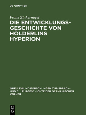 cover image of Die Entwicklungsgeschichte von Hölderlins Hyperion
